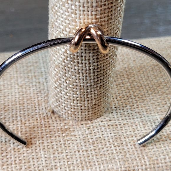 MVMT Stainless Steel Cuff Bracelet with 8K Rose Gold Plated Knot - Picture 8 of 10